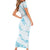 Aloha Hawaii Floral Tapa Family Matching Short Sleeve Bodycon Dress and Hawaiian Shirt Patchwork Turquoise - Polynesian Pride