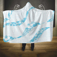 Aloha Hawaii Floral Tapa Hooded Blanket Patchwork Turquoise - Polynesian Pride