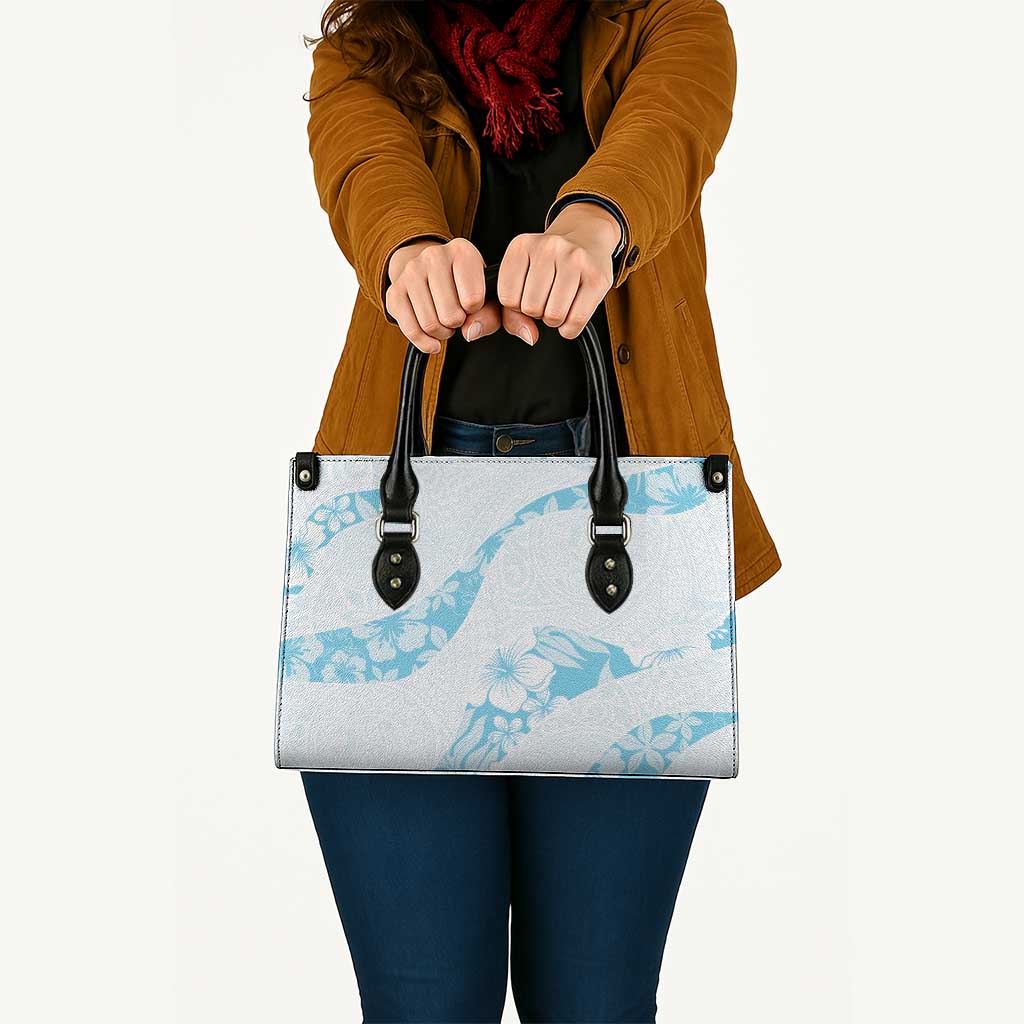 Aloha Hawaii Floral Tapa Leather Bag Patchwork Turquoise LT7 Turquoise - Polynesian Pride