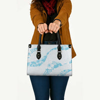 Aloha Hawaii Floral Tapa Leather Bag Patchwork Turquoise LT7 Turquoise - Polynesian Pride