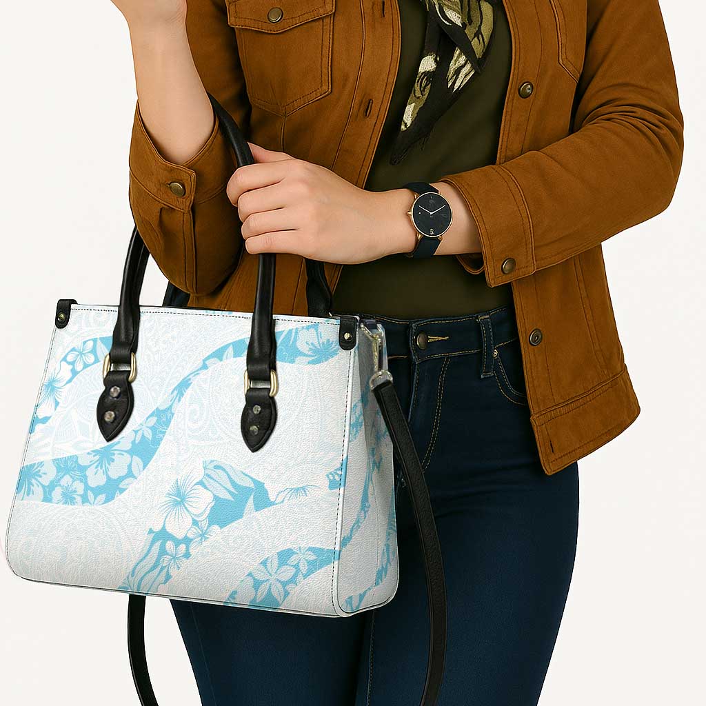 Aloha Hawaii Floral Tapa Leather Bag Patchwork Turquoise LT7 - Polynesian Pride