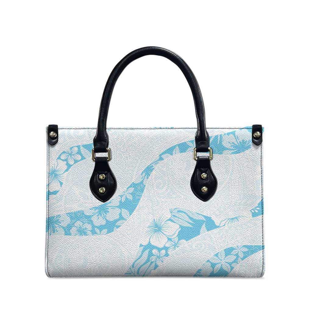 Aloha Hawaii Floral Tapa Leather Bag Patchwork Turquoise LT7 - Polynesian Pride