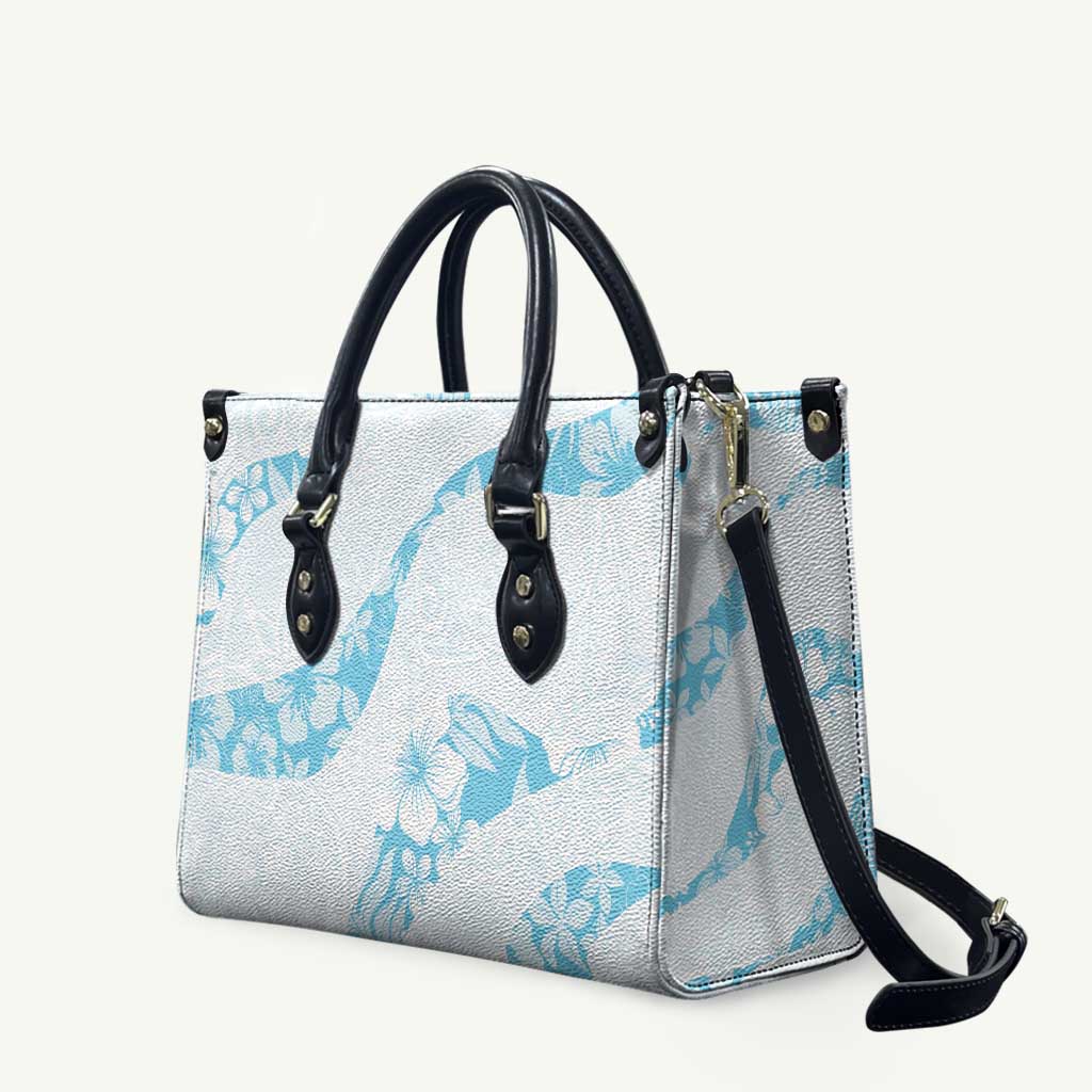 Aloha Hawaii Floral Tapa Leather Bag Patchwork Turquoise LT7 - Polynesian Pride
