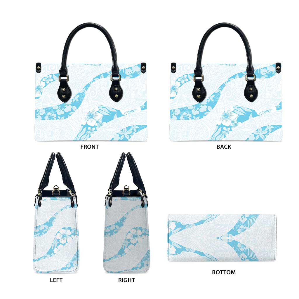 Aloha Hawaii Floral Tapa Leather Bag Patchwork Turquoise LT7 - Polynesian Pride