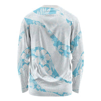 Aloha Hawaii Floral Tapa Long Sleeve Shirt Patchwork Turquoise LT7 - Polynesian Pride