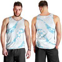 Aloha Hawaii Floral Tapa Men Tank Top Patchwork Turquoise LT7 - Polynesian Pride