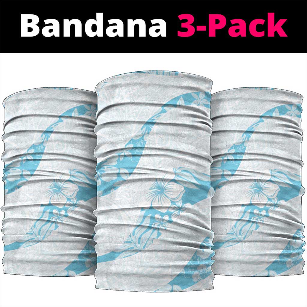 Aloha Hawaii Floral Tapa Neck Gaiter Patchwork Turquoise LT7 package One Size: 25*50cm Turquoise - Polynesian Pride