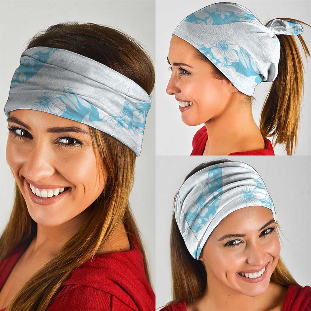 Aloha Hawaii Floral Tapa Neck Gaiter Patchwork Turquoise LT7 - Polynesian Pride