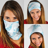 Aloha Hawaii Floral Tapa Neck Gaiter Patchwork Turquoise LT7 - Polynesian Pride
