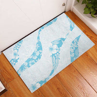 Aloha Hawaii Floral Tapa Rubber Doormat Patchwork Turquoise LT7 - Polynesian Pride