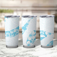 Aloha Hawaii Floral Tapa Tumbler Cup Patchwork Turquoise - Polynesian Pride