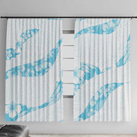 Aloha Hawaii Floral Tapa Window Curtain Patchwork Turquoise LT7 With Hooks Turquoise - Polynesian Pride