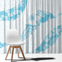 Aloha Hawaii Floral Tapa Window Curtain Patchwork Turquoise LT7 - Polynesian Pride
