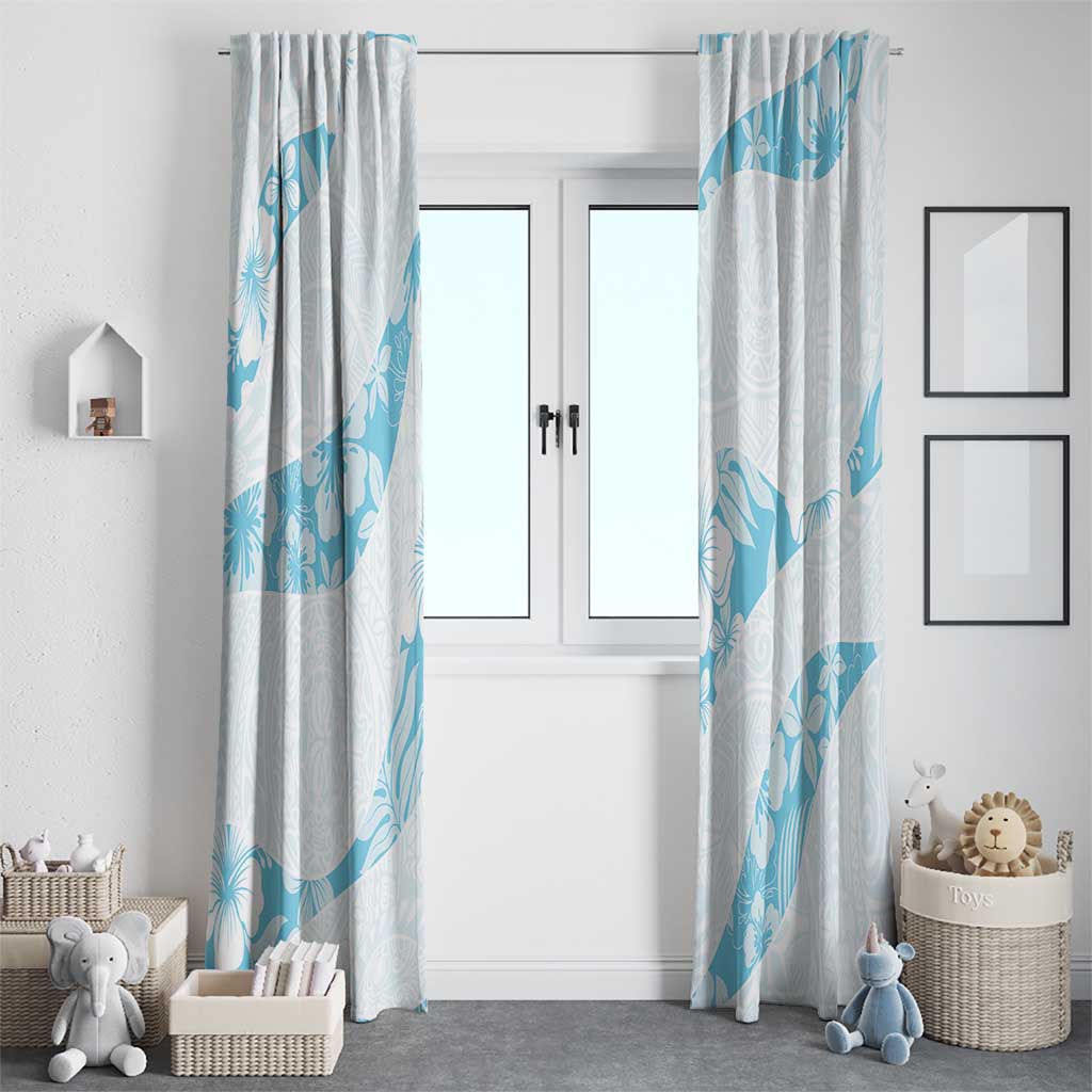 Aloha Hawaii Floral Tapa Window Curtain Patchwork Turquoise LT7 - Polynesian Pride