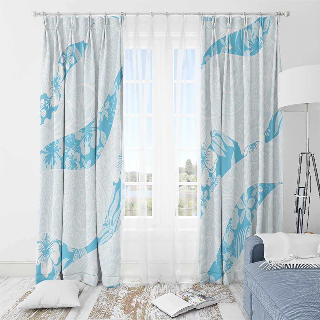 Aloha Hawaii Floral Tapa Window Curtain Patchwork Turquoise LT7 - Polynesian Pride