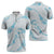 Aloha Hawaii Floral Tapa Zipper Polo Shirt Patchwork Turquoise - Polynesian Pride