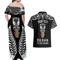 personalised-kia-kaha-te-reo-maori-couples-matching-off-shoulder-maxi-dress-and-hawaiian-shirt-hei-tiki-mix-koru-black