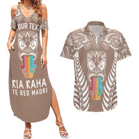 personalised-kia-kaha-te-reo-maori-couples-matching-summer-maxi-dress-and-hawaiian-shirt-hei-tiki-mix-koru-brown