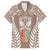 personalised-kia-kaha-te-reo-maori-family-matching-off-shoulder-short-dress-and-hawaiian-shirt-hei-tiki-mix-koru-brown