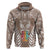 Personalised Kia Kaha Te Reo Maori Hoodie Hei Tiki Mix Koru - Brown LT7 Brown - Polynesian Pride