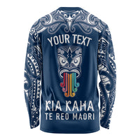 personalised-kia-kaha-te-reo-maori-long-sleeve-shirt-hei-tiki-mix-koru-navy-blue