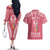 personalised-kia-kaha-te-reo-maori-couples-matching-off-the-shoulder-long-sleeve-dress-and-hawaiian-shirt-hei-tiki-mix-koru-pink