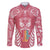 Personalised Kia Kaha Te Reo Maori Family Matching Puletasi Dress and Hawaiian Shirt Hei Tiki Mix Koru - Pink LT7 Dad's Shirt - Long Sleeve Pink - Polynesian Pride