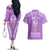 personalised-kia-kaha-te-reo-maori-couples-matching-off-the-shoulder-long-sleeve-dress-and-hawaiian-shirt-hei-tiki-mix-koru-purple