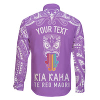 personalised-kia-kaha-te-reo-maori-family-matching-off-shoulder-maxi-dress-and-hawaiian-shirt-hei-tiki-mix-koru-purple