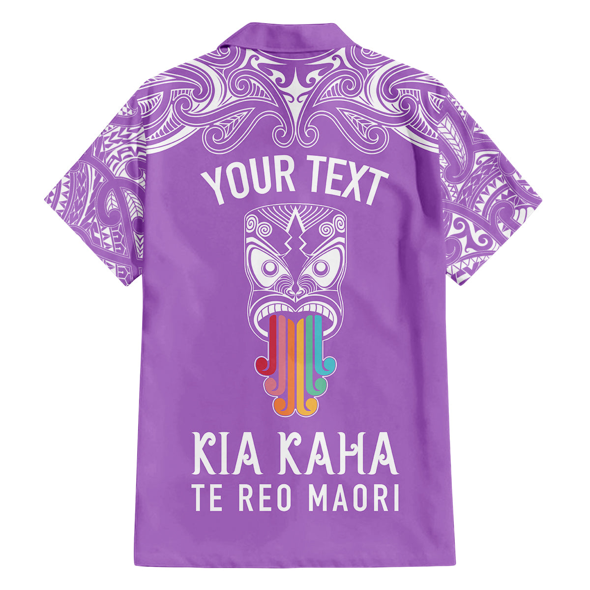 personalised-kia-kaha-te-reo-maori-family-matching-tank-maxi-dress-and-hawaiian-shirt-hei-tiki-mix-koru-purple