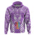 Personalised Kia Kaha Te Reo Maori Hoodie Hei Tiki Mix Koru - Purple LT7 Purple - Polynesian Pride