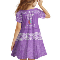 personalised-kia-kaha-te-reo-maori-kid-short-sleeve-dress-hei-tiki-mix-koru-purple
