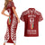 personalised-kia-kaha-te-reo-maori-couples-matching-short-sleeve-bodycon-dress-and-hawaiian-shirt-hei-tiki-mix-koru-red