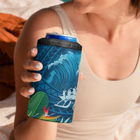 Outrigger Canoe Blue 4 in 1 Can Cooler Tumbler On The Waves