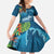 Outrigger Canoe Blue Family Matching Long Sleeve Bodycon Dress and Hawaiian Shirt On The Waves