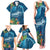 Outrigger Canoe Blue Family Matching Tank Maxi Dress and Hawaiian Shirt On The Waves