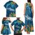 Outrigger Canoe Blue Family Matching Tank Maxi Dress and Hawaiian Shirt On The Waves