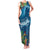 Outrigger Canoe Blue Family Matching Tank Maxi Dress and Hawaiian Shirt On The Waves