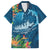 Outrigger Canoe Blue Hawaiian Shirt On The Waves