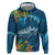 Outrigger Canoe Blue Hoodie On The Waves