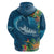 Outrigger Canoe Blue Hoodie On The Waves