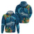 Outrigger Canoe Blue Hoodie On The Waves