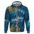 Outrigger Canoe Blue Hoodie On The Waves