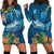 Outrigger Canoe Blue Hoodie Dress On The Waves