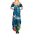 Outrigger Canoe Blue Summer Maxi Dress On The Waves