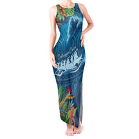 Outrigger Canoe Blue Tank Maxi Dress On The Waves
