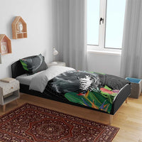 Outrigger Canoe Black Bedding Set On The Waves LT7 - Polynesian Pride