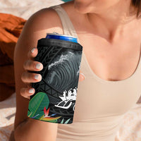 Outrigger Canoe Black 4 in 1 Can Cooler Tumbler On The Waves
