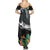 Outrigger Canoe Black Summer Maxi Dress On The Waves