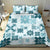 Vintage Hawaii Bedding Set Hawaiian Quilt Kapa Mismatch Teal LT7 - Polynesian Pride